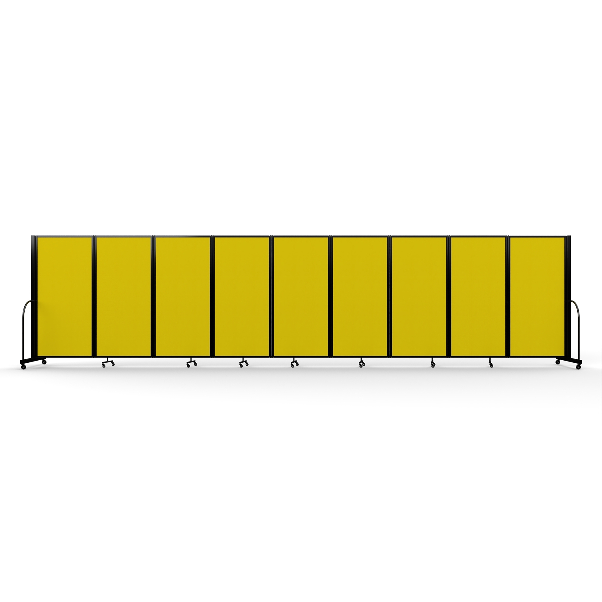 Screenflex Full Motion Divider — 6ft. x 25ft.1in., Black Frame, Primary Yellow, Model# FSH-609-B-DY